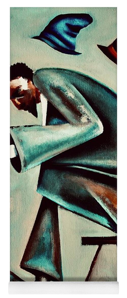 Thelonious Monk Yoga Mat featuring the painting Coat and Hats / Thelonious Monk by Martel Chapman