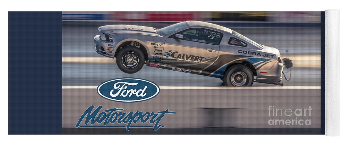 Ford Yoga Mat featuring the photograph Cobra Jet action by Darrell Foster