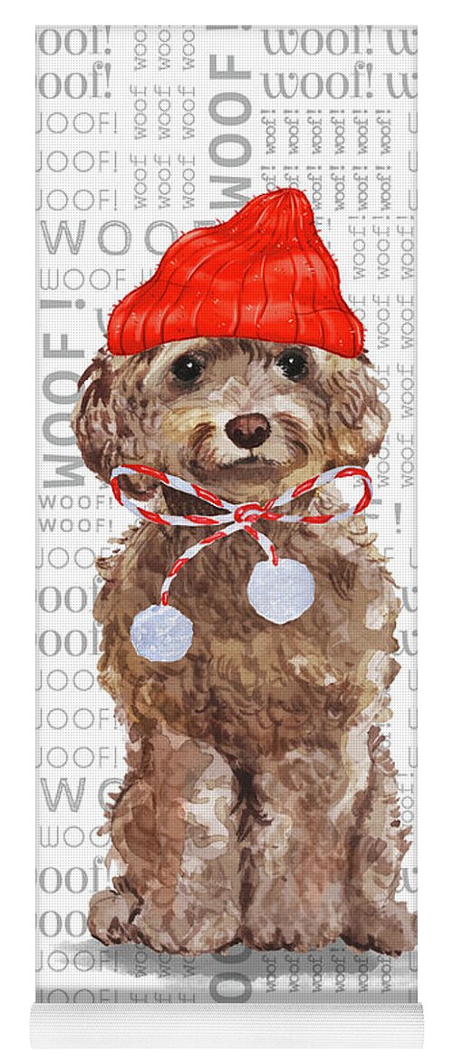 Dog Breed Specific Yoga Mat featuring the digital art Cockapoo Dog Fleas Navidog by Doreen Erhardt