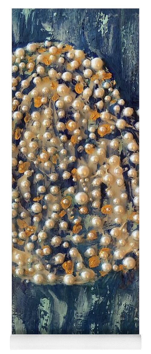 Pearls Yoga Mat featuring the painting Coeur de Perles by Medge Jaspan