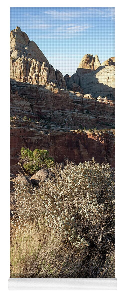 Utah Yoga Mat featuring the photograph Cohab Canyon Overlook Vertical by Aaron Spong