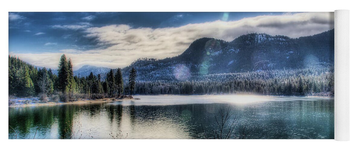 River Yoga Mat featuring the photograph Cold Day on the Pend Oreille by Dan Eskelson