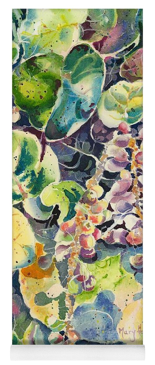 Sea Grapes Yoga Mat featuring the painting Color in Motion by Mary Haley-Rocks
