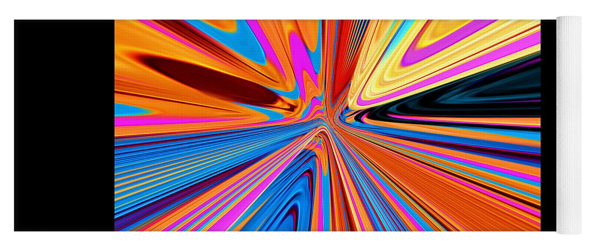Abstract Yoga Mat featuring the digital art Color Time Warp - Abstract by Ronald Mills