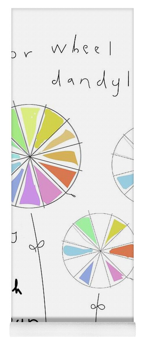 Birthday Yoga Mat featuring the digital art Color Wheel Dandelions by Ashley Rice