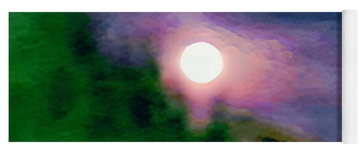 Colorado Yoga Mat featuring the digital art Colorado Supermoon August by Marlene Besso