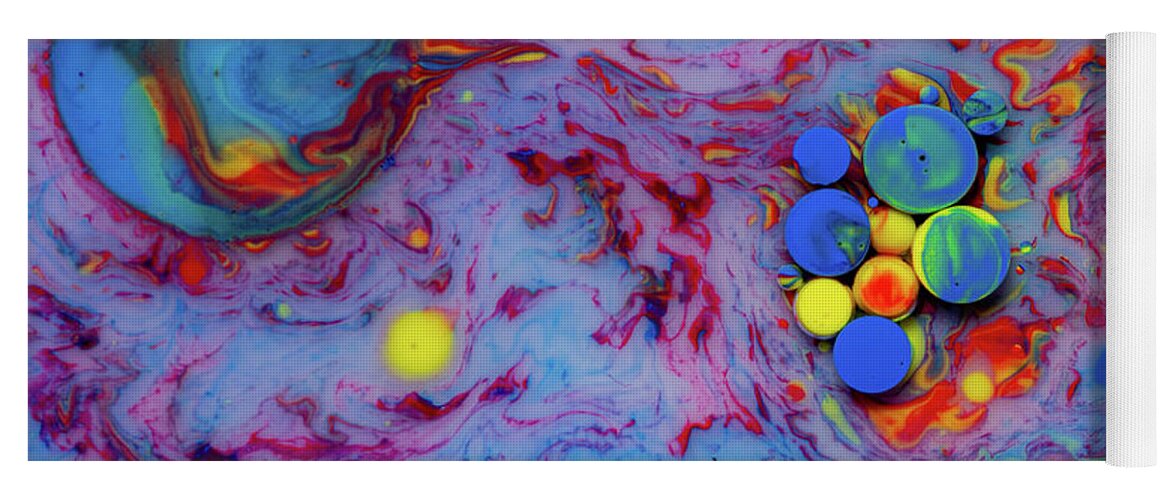 Bubbles Yoga Mat featuring the photograph Colorful artistic abstract background bubble painting art by Michalakis Ppalis