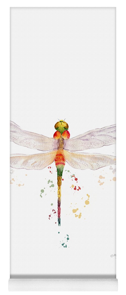 Colorful Dragonfly Yoga Mat featuring the painting Colorful Dragonfly by Melly Terpening