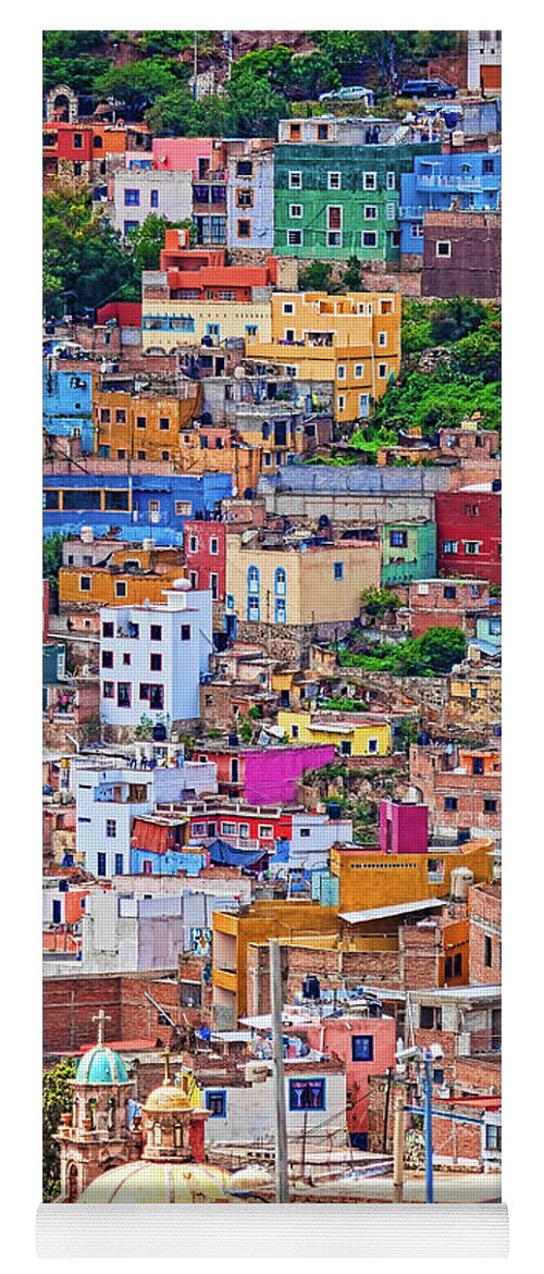 Hilltop Yoga Mat featuring the photograph Colorful Houses In Guanajuato 2 by Tatiana Travelways