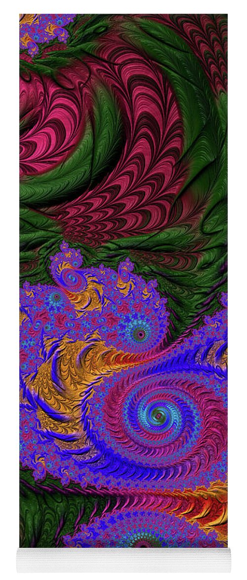Colorful Yoga Mat featuring the digital art Colorful Magical Fractal Tapestry by Shelli Fitzpatrick
