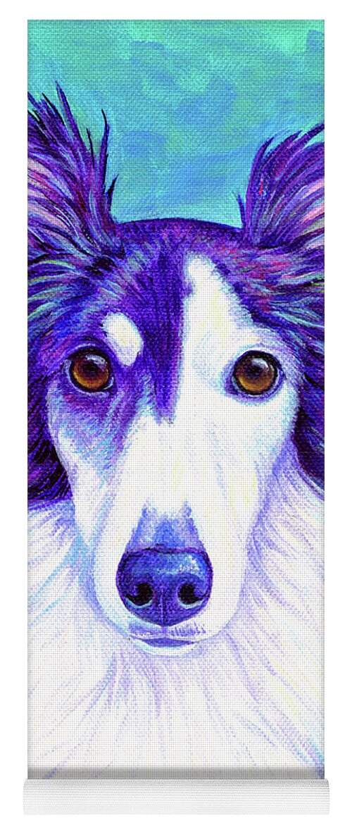 Silken Windhound Yoga Mat featuring the painting Colorful Silken Windhound by Rebecca Wang