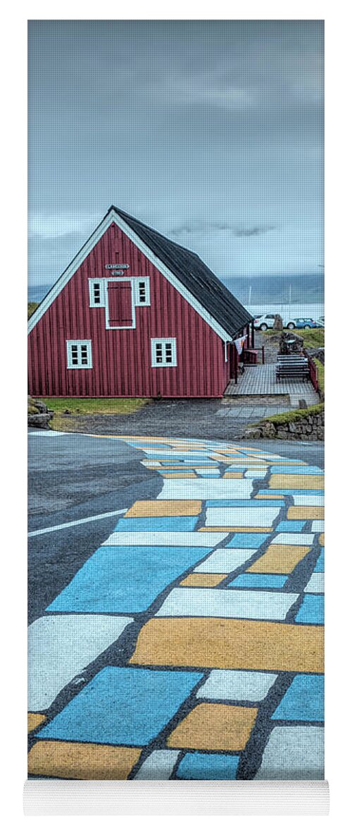 Iceland Yoga Mat featuring the photograph Colorful Street in Djupivogur by Kristia Adams