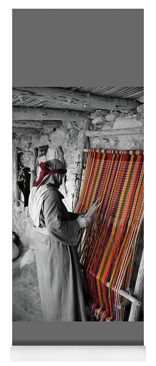 Cloth Yoga Mat featuring the photograph Colorful Weaver in Israel by James C Richardson