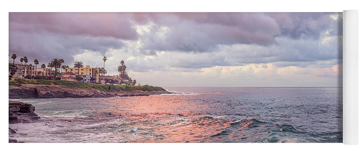 Sunrise Yoga Mat featuring the photograph Coloring The Sea La Jolla Coast by Joseph S Giacalone