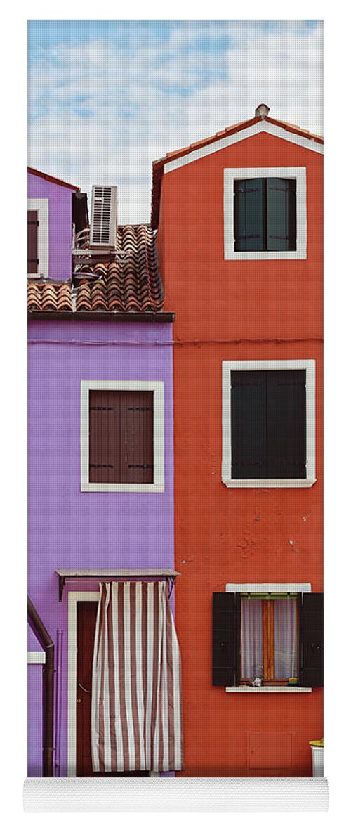 Burano Yoga Mat featuring the photograph Colors of Burano Italy No. 7 by Melanie Alexandra Price