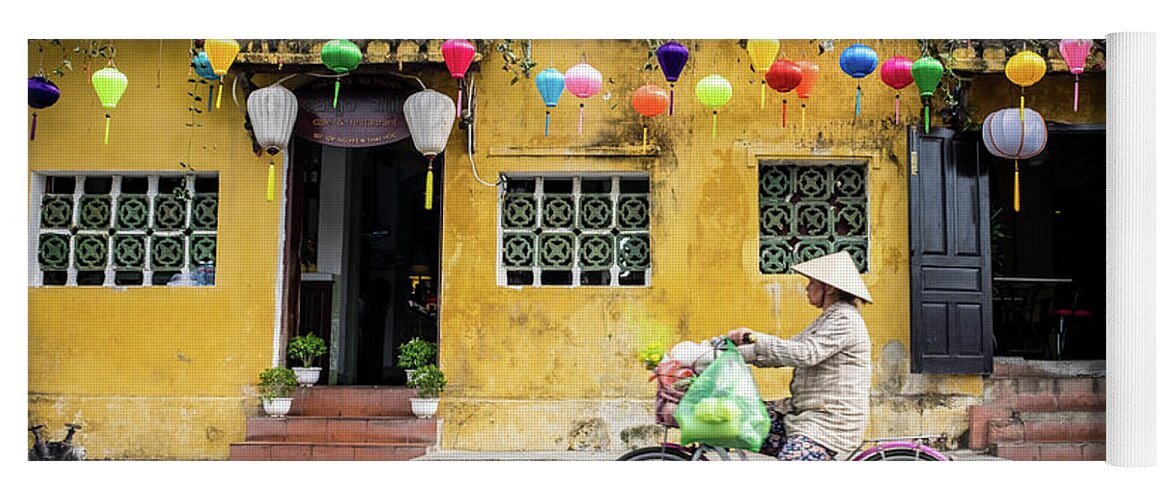 Ancient Yoga Mat featuring the photograph Colors of Hoi An by Arj Munoz