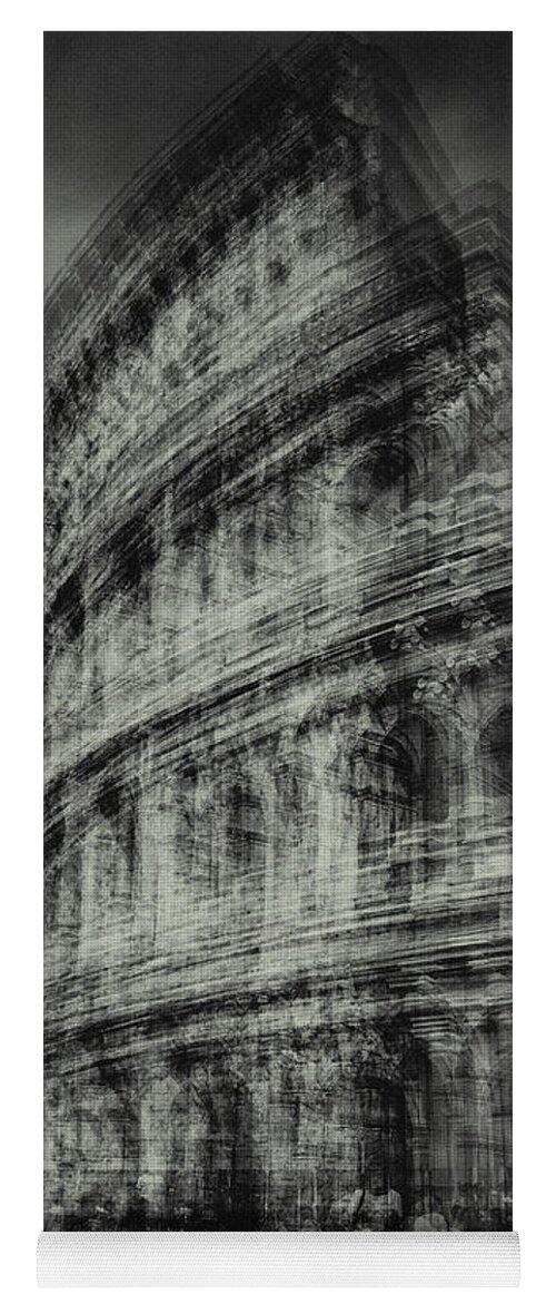 Monochrome Yoga Mat featuring the photograph Colosseo by Grant Galbraith