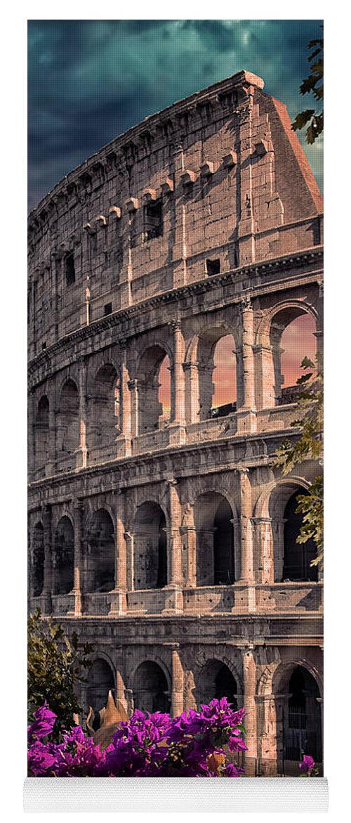 Amphitheater Yoga Mat featuring the photograph Colosseum In Rome by Manjik Pictures