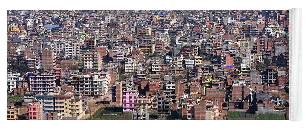 Kathmandu Yoga Mat featuring the photograph Colourful Buildings in Kathmandu by Aidan Moran