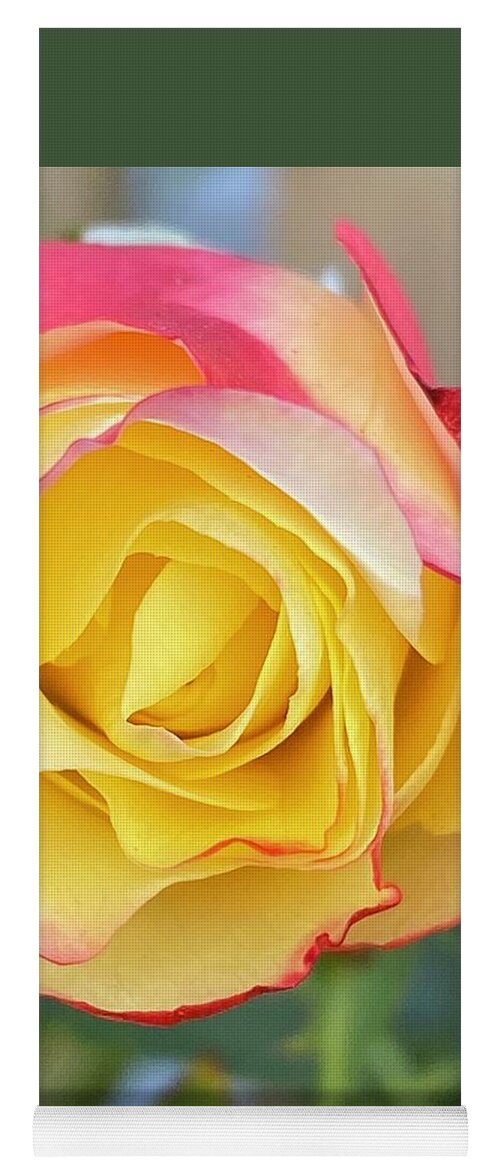 Beautiful Rose Yoga Mat featuring the digital art Colourful Rose by Mariam Bazzi