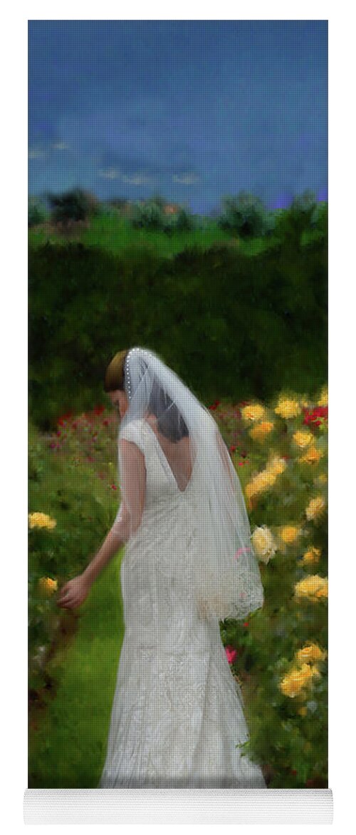 Bride Yoga Mat featuring the digital art Come To The Garden by Constance Woods