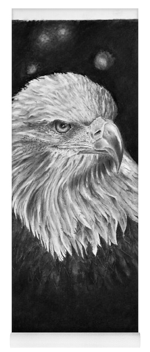 Eagle Yoga Mat featuring the drawing Commanding Gaze by Greg Fox