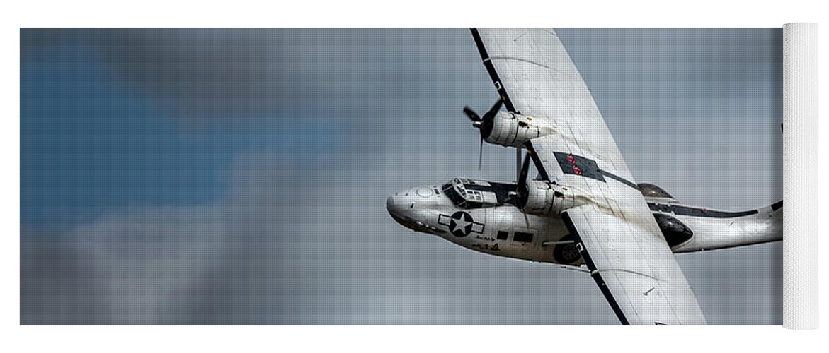2019 Yoga Mat featuring the photograph Consolidated PBY Catalina turning in flight by Scott Lyons