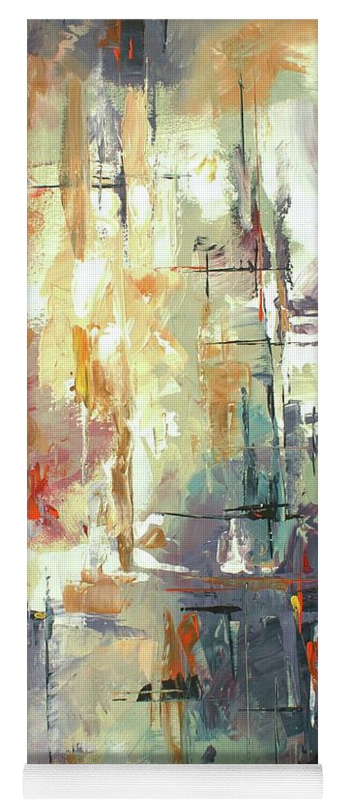 Abstract Yoga Mat featuring the painting Containment by Michael Lang