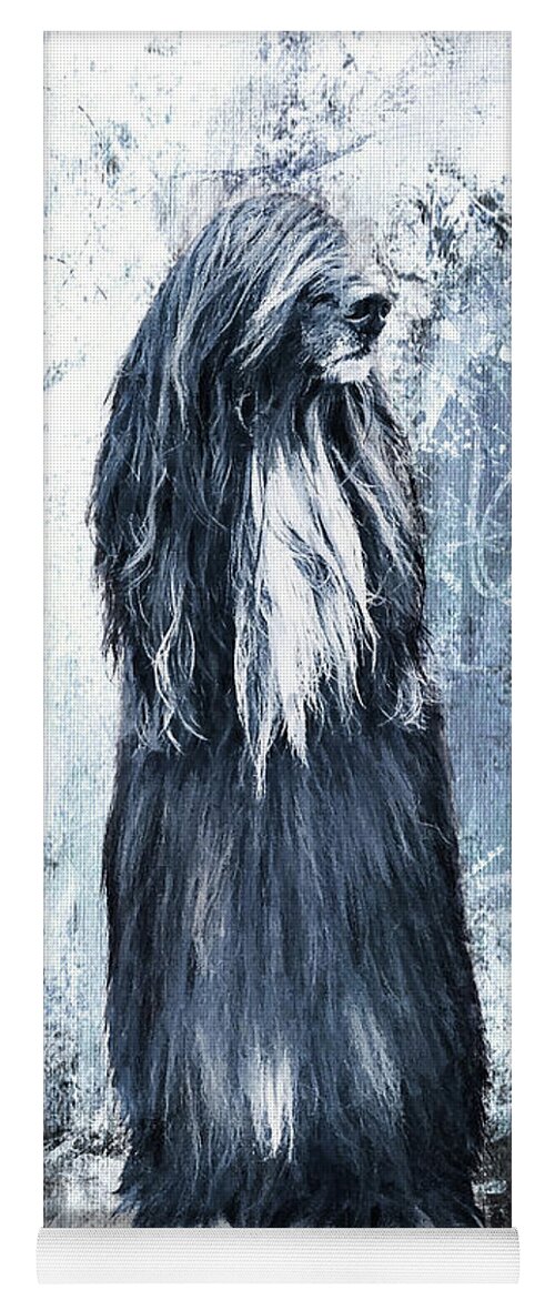 Afghan Hound Yoga Mat featuring the digital art Contemplation of Things Unseen by Diane Chandler