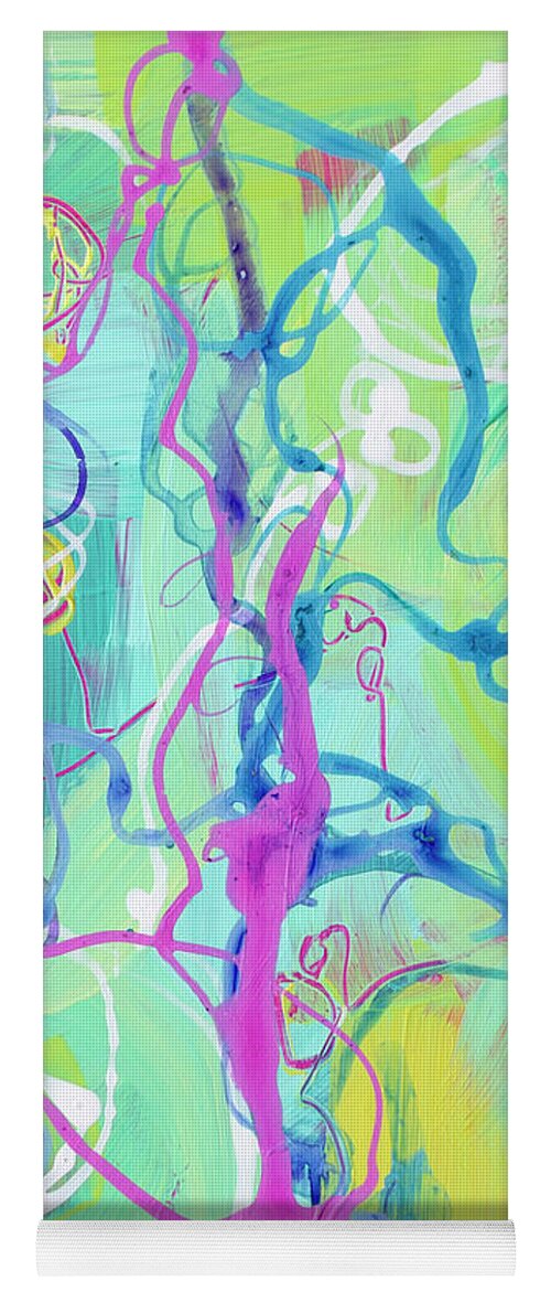 Modern Abstract Art Yoga Mat featuring the painting Contemporary Abstract - Crossing Paths No. 2 - Modern Artwork Painting by Patricia Awapara
