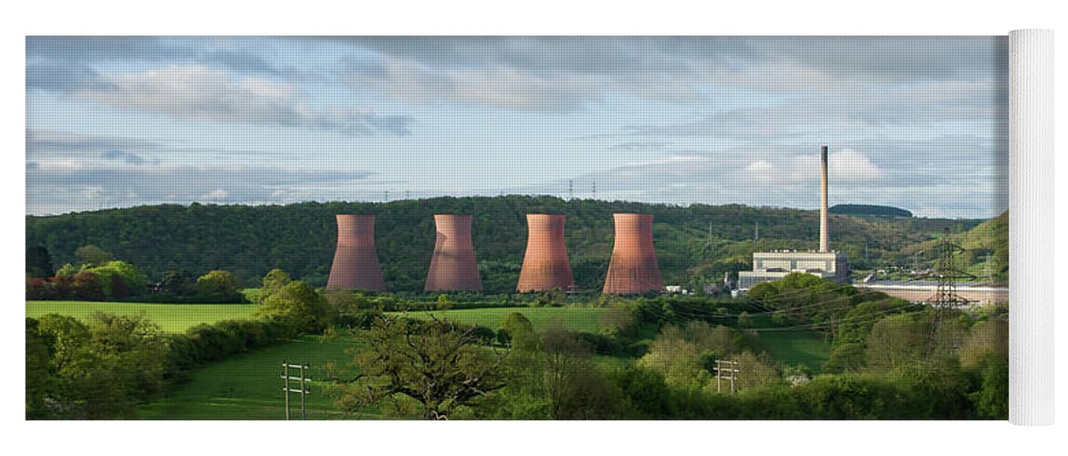 Cooling Towers Yoga Mat featuring the photograph Cooling towers by Average Images