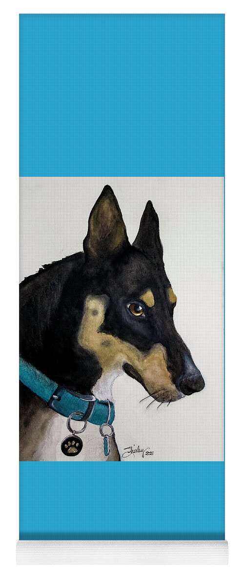 Dog Yoga Mat featuring the painting Cooper by Shirley Dutchkowski
