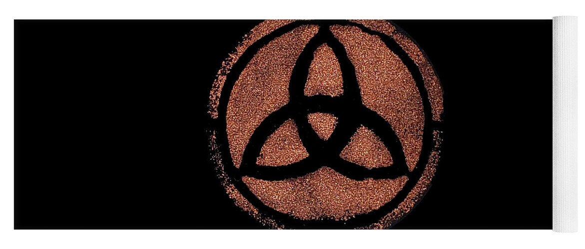 Copper Yoga Mat featuring the painting Copper Triquetra by Vicki Noble