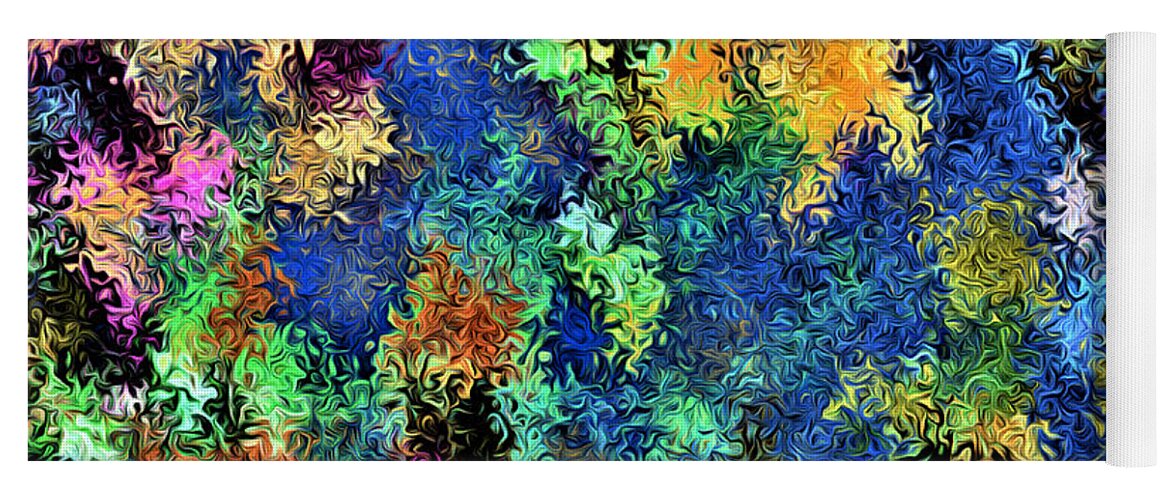 Abstract Yoga Mat featuring the digital art Coral Reef - Abstract by Ronald Mills