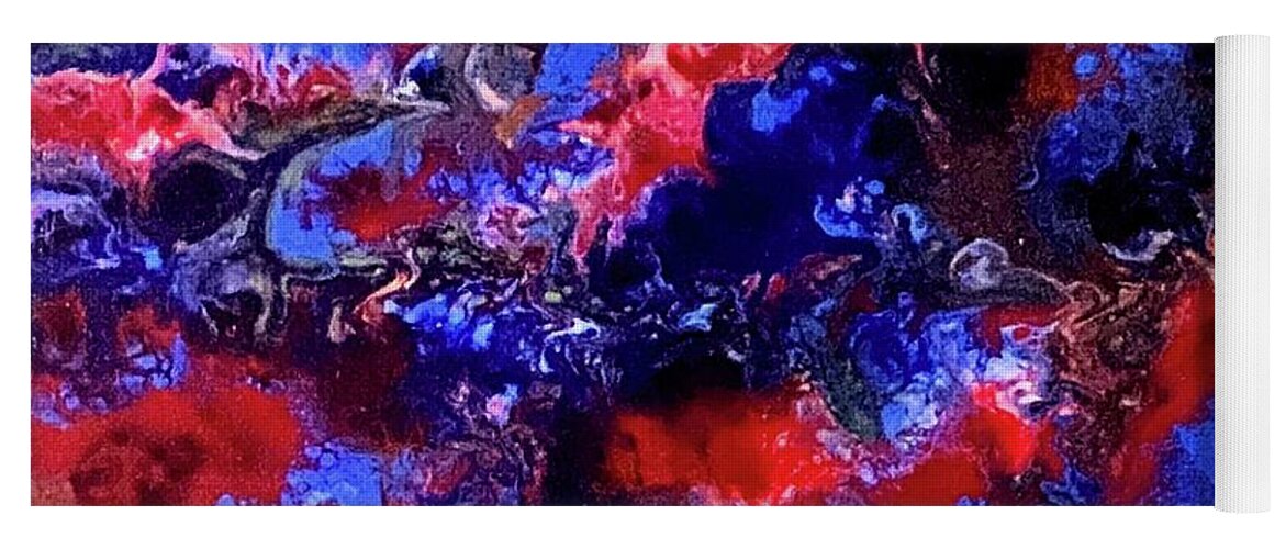 Abstract Yoga Mat featuring the painting Coral Reef by Pour Your heART Out Artworks