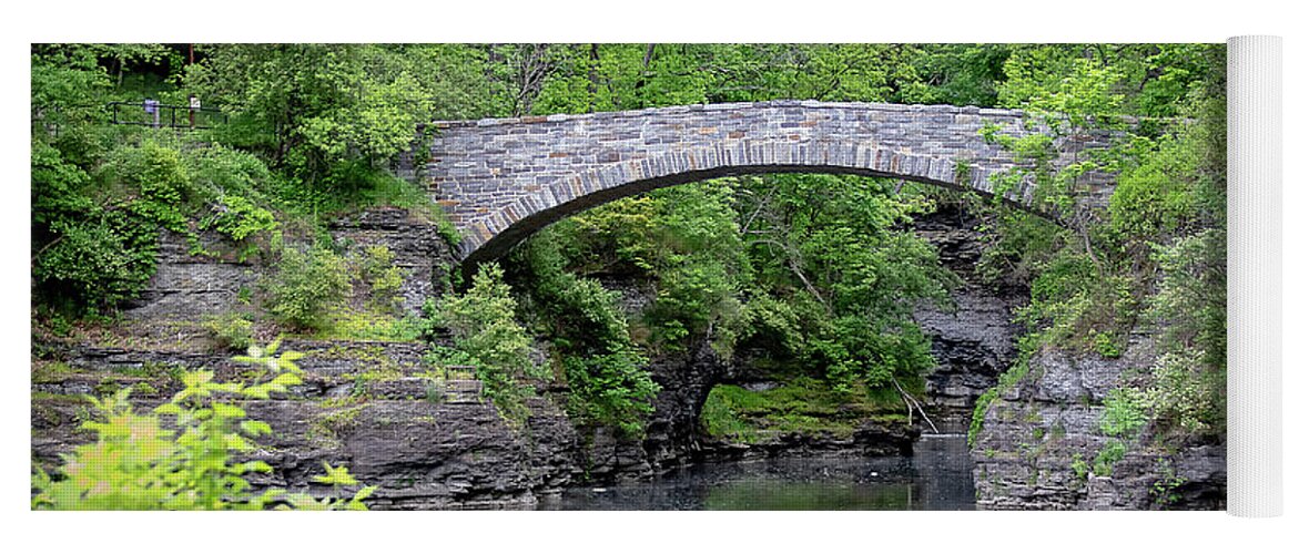 Stone Bridge Yoga Mat featuring the photograph Cornell's Beebe Lake Bridge by Mindy Musick King
