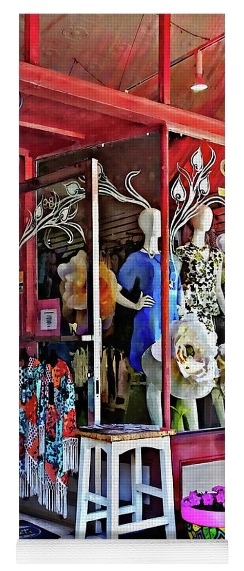 Corning Ny Yoga Mat featuring the photograph Corning NY - Dress Shop by Susan Savad