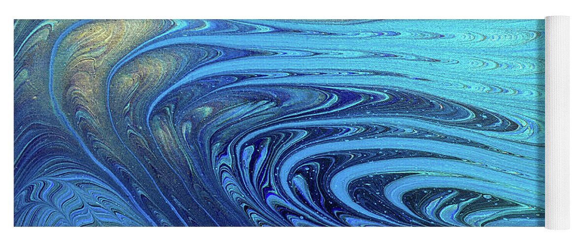 Abstract Yoga Mat featuring the painting Cosmic Flow by Lucy Arnold