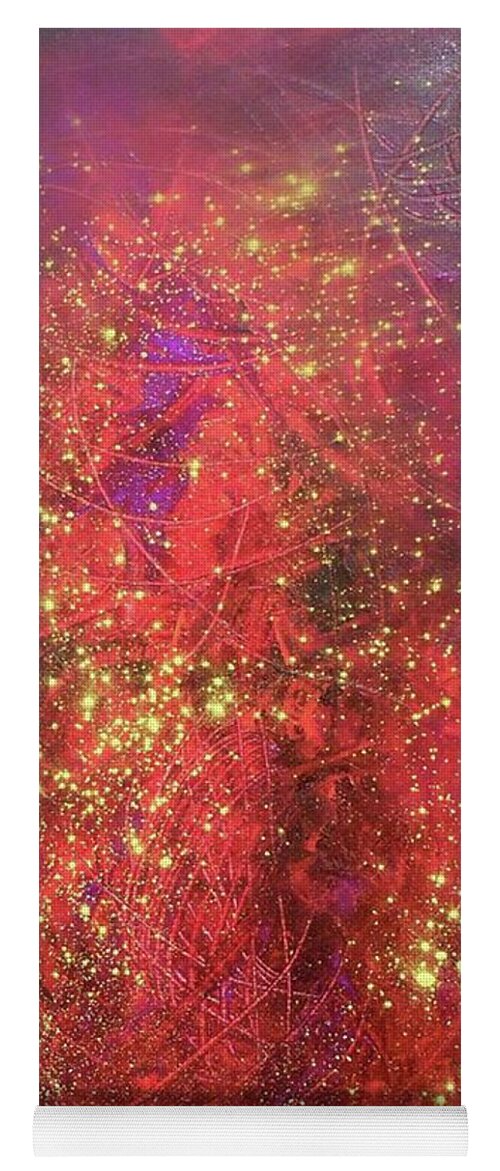 Abstract Yoga Mat featuring the painting Cosmos by Karen Lillard