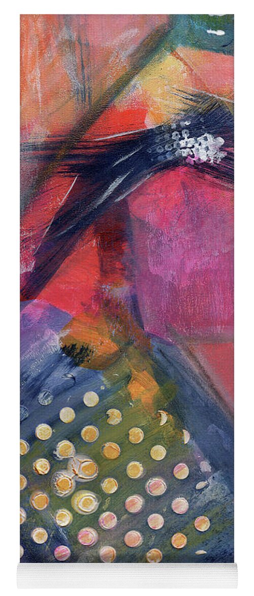 Abstract Yoga Mat featuring the painting Coversations Part 3 by Diane Maley