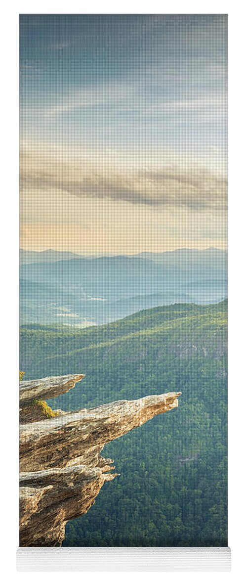 Linville Gorge Yoga Mat featuring the photograph Craggy Linville Gorge Hawksbill Mountain Sunset North Carolina by Jordan Hill