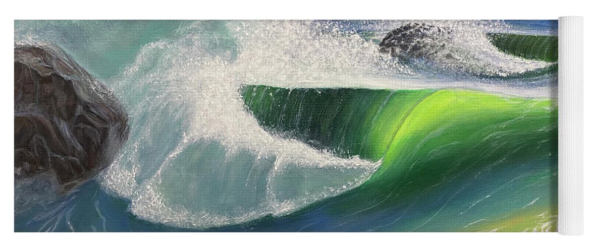 Best Selling Yoga Mat featuring the painting Crashing Waves by Dorsey Northrup