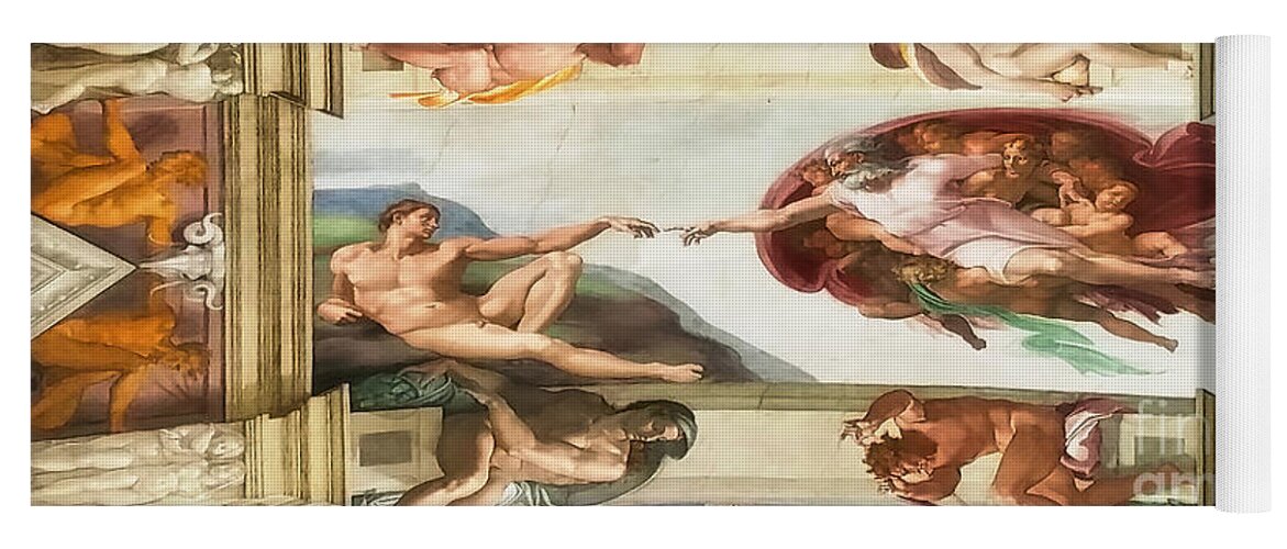 Sistine Chapel Ceiling Yoga Mat featuring the photograph Creation by Stefano Senise