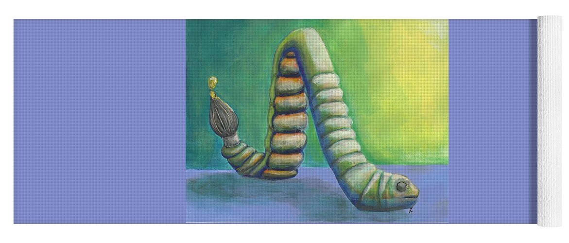 Worm Yoga Mat featuring the painting Creative Juices by Vicki Noble