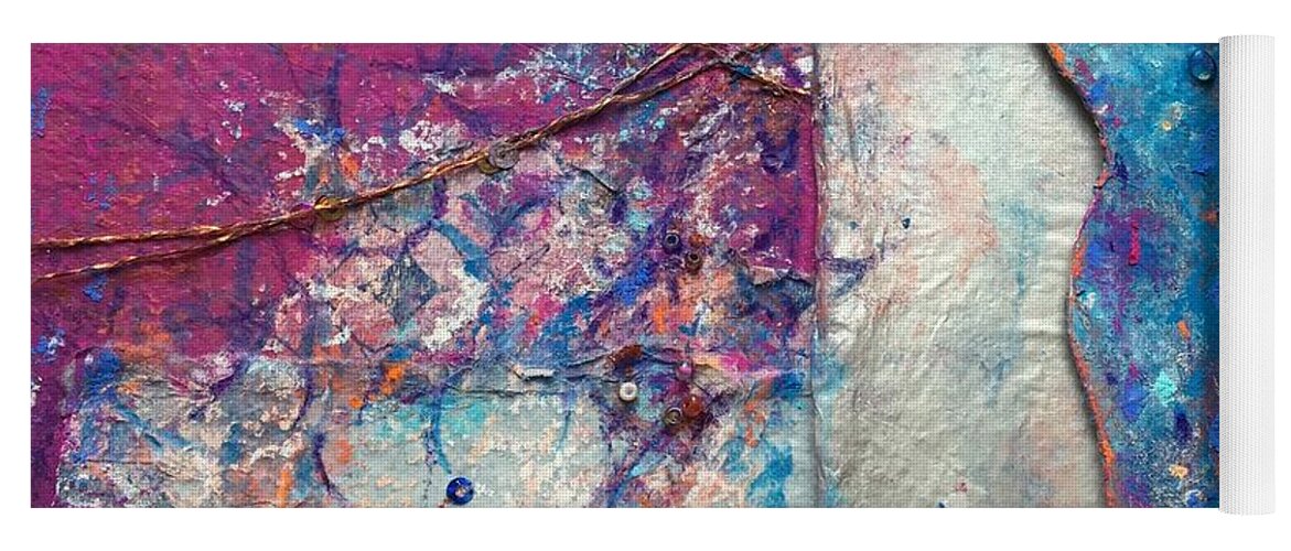 Mixed Media Yoga Mat featuring the mixed media Crescent Moon by Wendy West