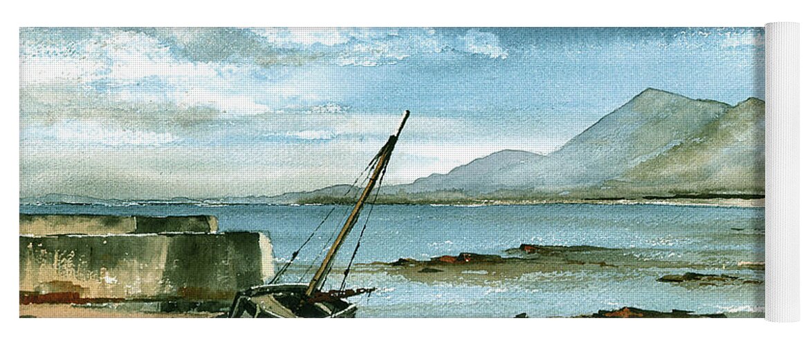 Ireland Yoga Mat featuring the painting Croagh Patrick, Co. Mayo by Val Byrne