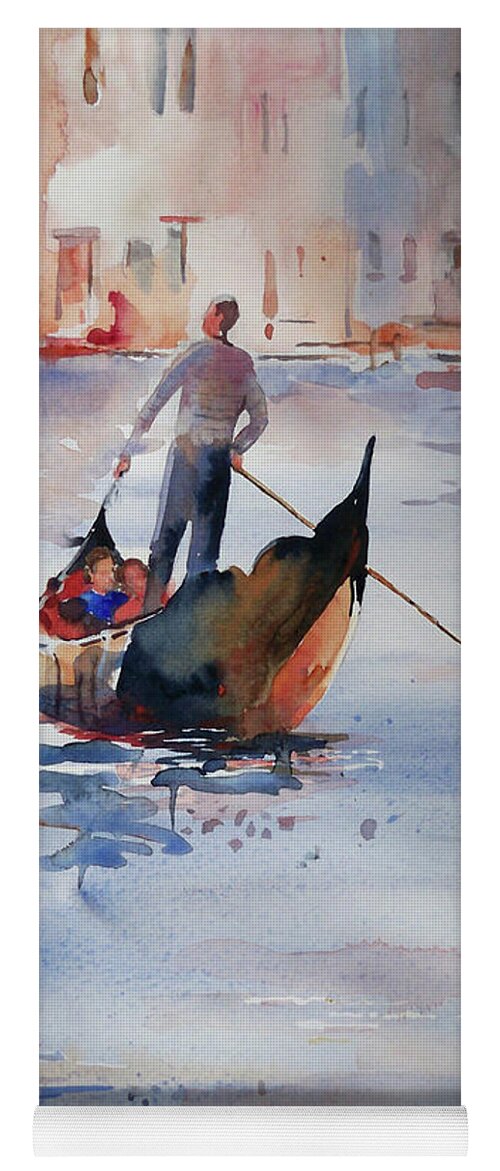 Venice Yoga Mat featuring the painting Crossing the Canal by Sue Kemp