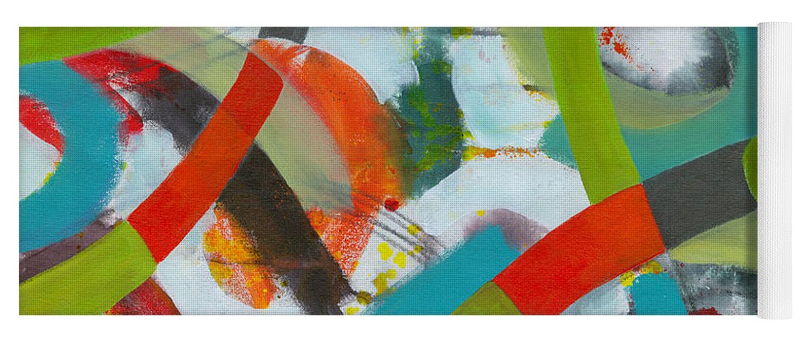 Abstract Yoga Mat featuring the painting Crossroads by Jennifer Lommers