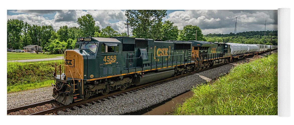 Railroad Yoga Mat featuring the photograph CSXT 4558 Leads CSX W990-17 At Mortons Gap Ky by Jim Pearson