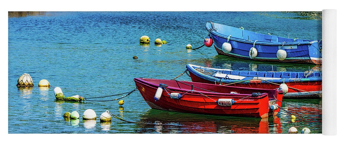 Fishing Boats Yoga Mat featuring the photograph Cudillero Boats by Chris Lord